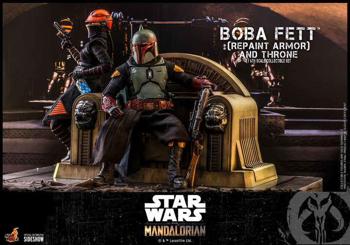 Star Wars The Mandalorian Action Figure 1/6 Boba Fett (Repaint Armor) and Throne 30 cm