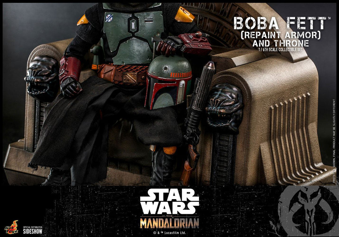 Star Wars The Mandalorian Action Figure 1/6 Boba Fett (Repaint Armor) and Throne 30 cm