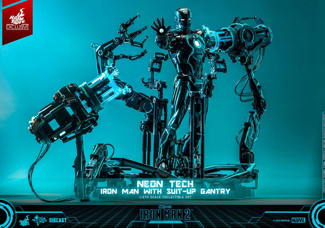 Iron Man 2 Action Figure 1/6 Neon Tech Iron Man with Suit-Up Gantry 32 cm