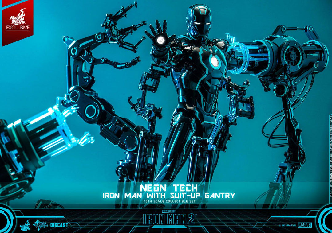 Iron Man 2 Action Figure 1/6 Neon Tech Iron Man with Suit-Up Gantry 32 cm