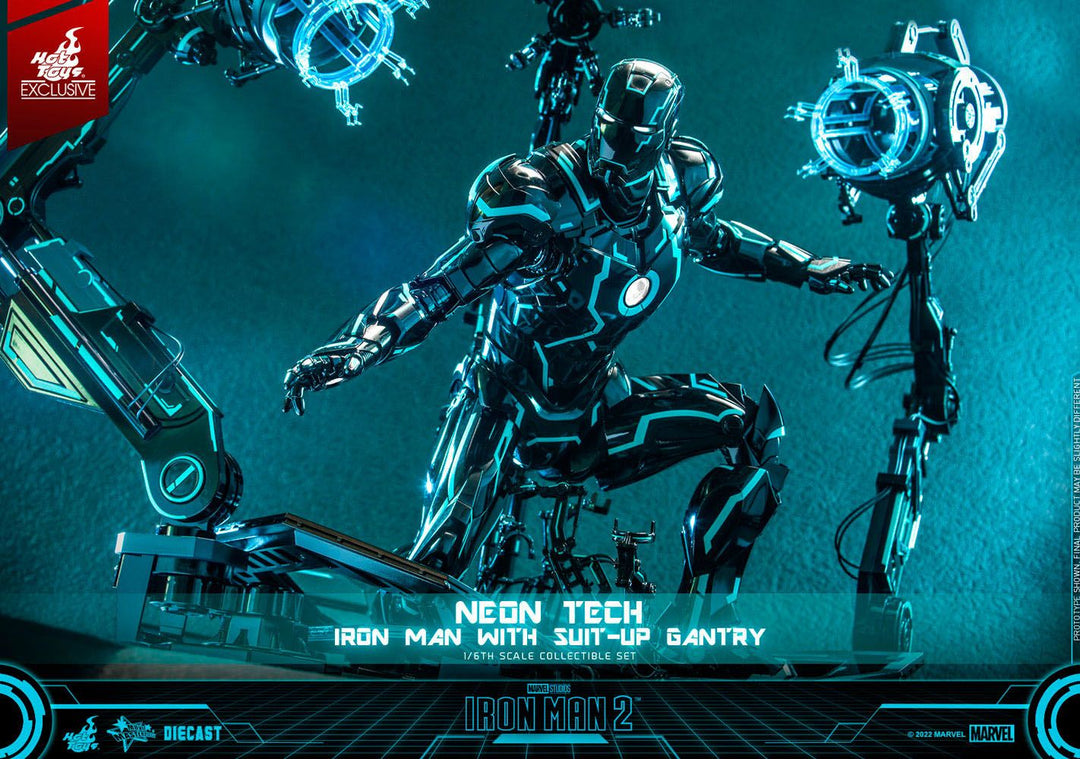 Iron Man 2 Action Figure 1/6 Neon Tech Iron Man with Suit-Up Gantry 32 cm