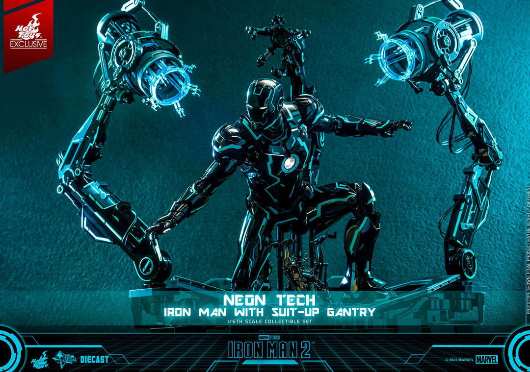 Iron Man 2 Action Figure 1/6 Neon Tech Iron Man with Suit-Up Gantry 32 cm