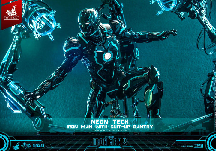 Iron Man 2 Action Figure 1/6 Neon Tech Iron Man with Suit-Up Gantry 32 cm