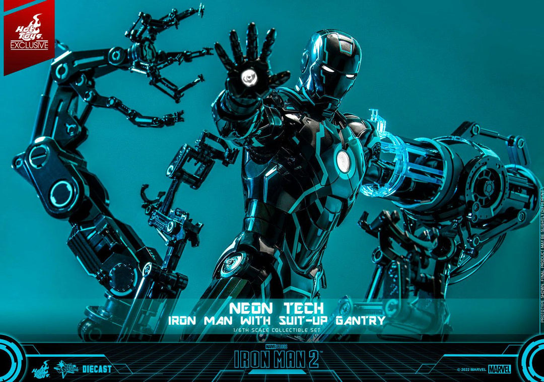 Iron Man 2 Action Figure 1/6 Neon Tech Iron Man with Suit-Up Gantry 32 cm