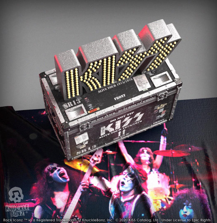 On Tour Road Case + Stage Backdrop Set Alive! Tour Rock Ikonz Statue | KISS