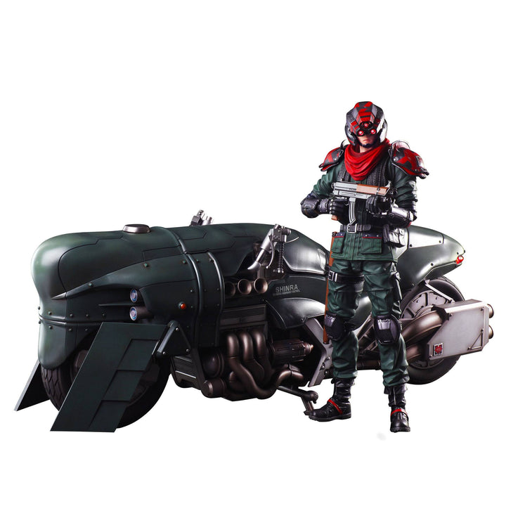 Shinra Elite Security Officer & Bike Action Figure & Vehicle | Final Fantasy