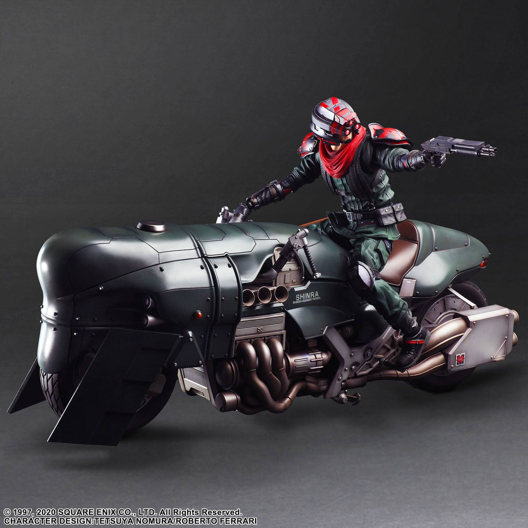 Shinra Elite Security Officer & Bike Action Figure & Vehicle | Final Fantasy