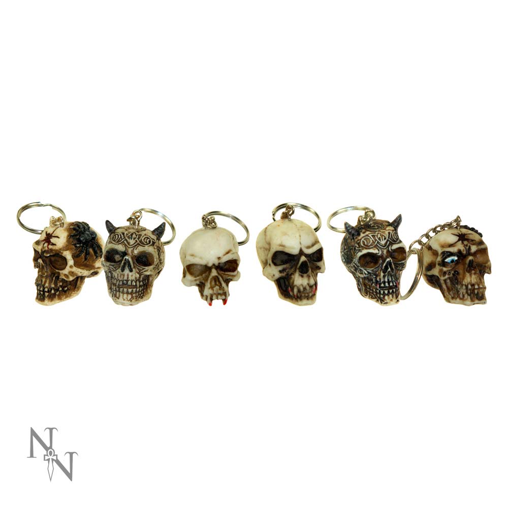 Pre-Order Skull Keyrings (3cm) (Pack of 6)