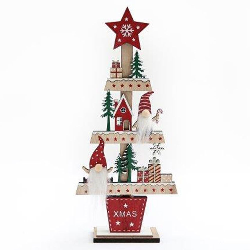 43cm Wooden Gonk Tree Standing Decoration