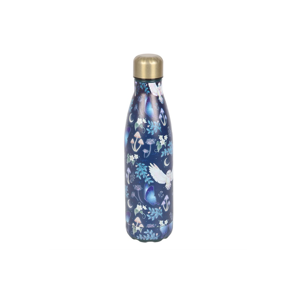 Night Flight Owl Print Metal Water Bottle