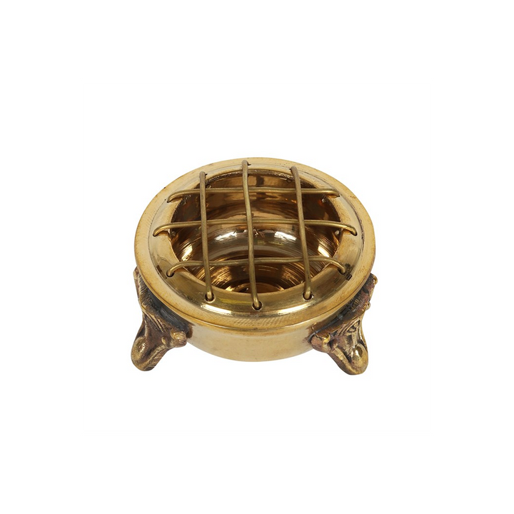 Brass Screen Top Incense Burner with Feet