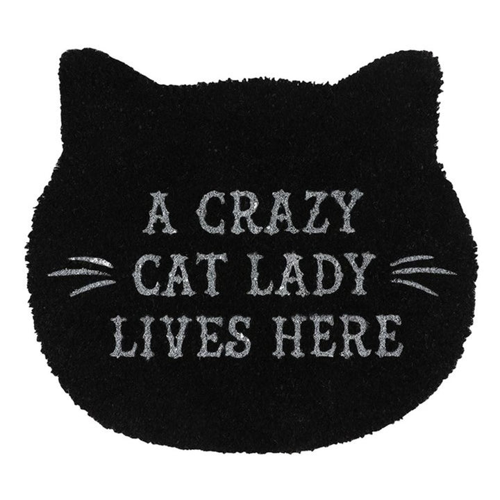 Black Cat Lady Cat Shaped Doormat