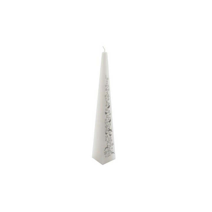 33cm White Christmas Advent Candle