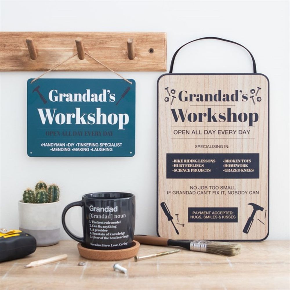 30cm Grandad's Workshop Hanging Sign