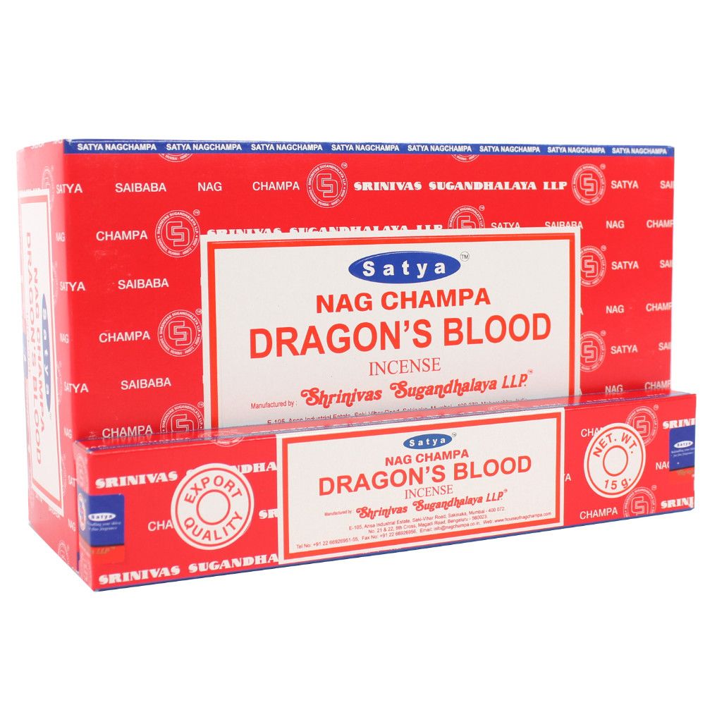 12 Packs of Dragon's Blood Incense Sticks by Satya