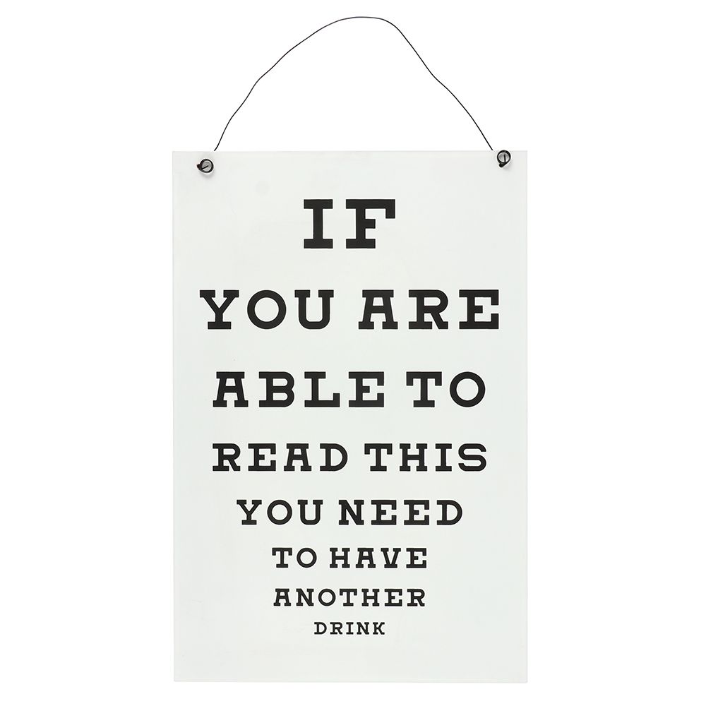 Garden Bar Eye Chart Hanging Sign