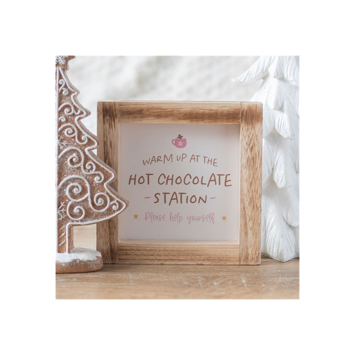 Hot Chocolate Station Wooden Frame Sign