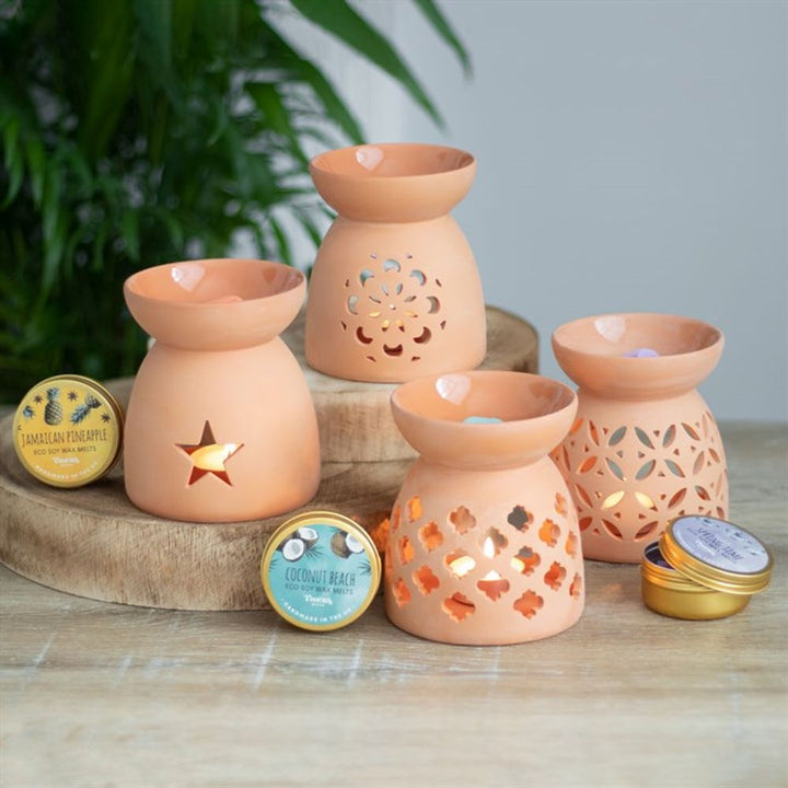 Floral Cutout Terracotta Effect Oil Burner