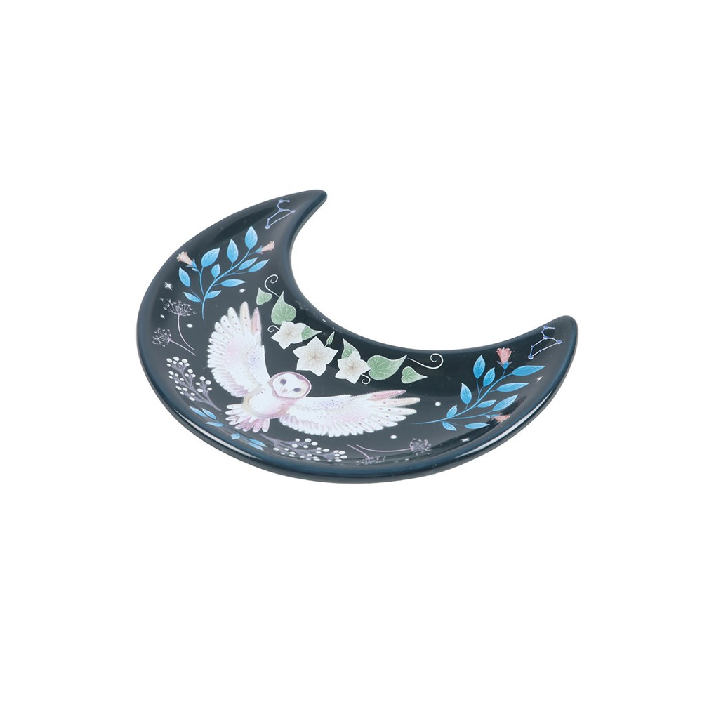 Crescent Moon Owl Trinket Dish