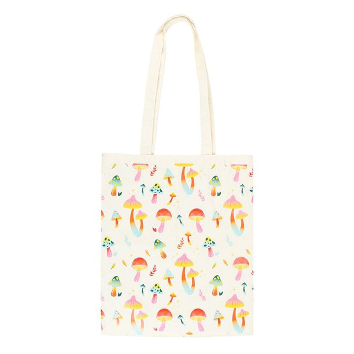 Funky Fungi Mushroom Print Polycotton Tote Bag