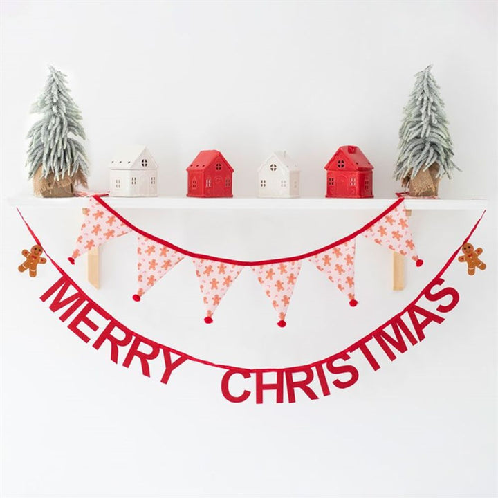 Gingerbread Print Fabric Bunting