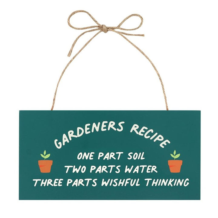 Gardeners Recipe Hanging Sign