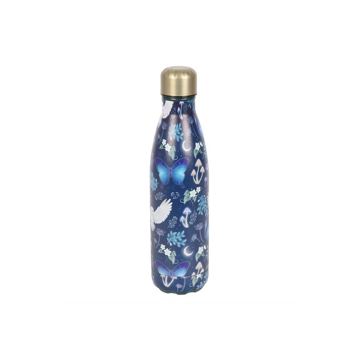 Night Flight Owl Print Metal Water Bottle