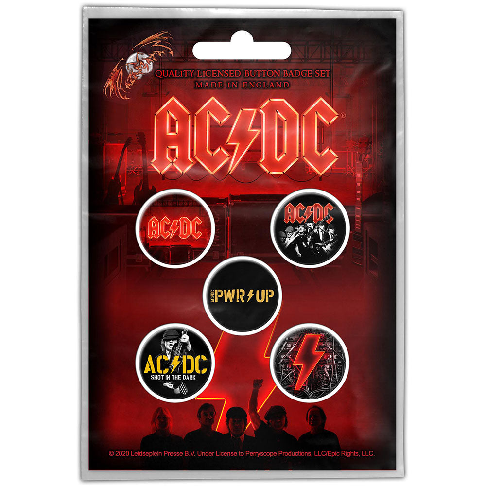 PWR-UP Button Badge Pack | AC/DC