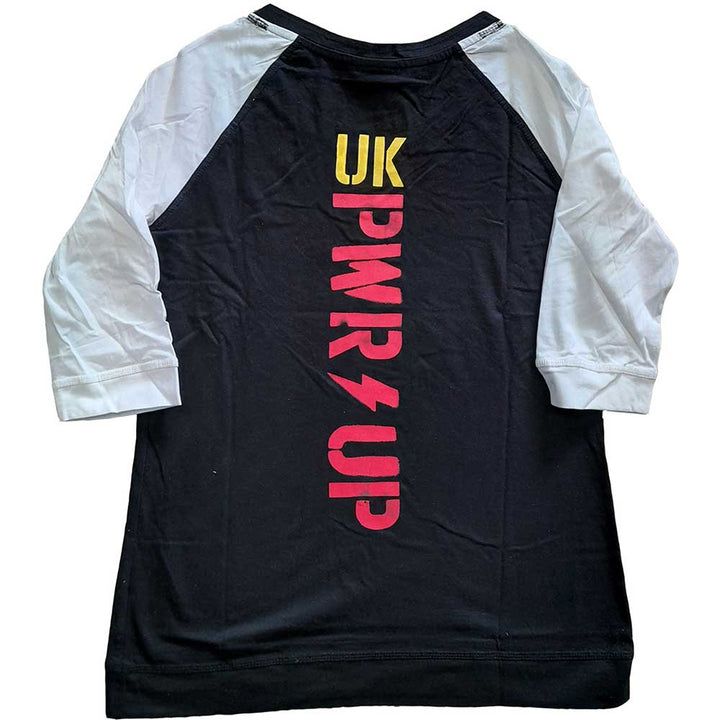 PWR-UP UK (Back Print) Ladies Raglan T-Shirt | AC/DC