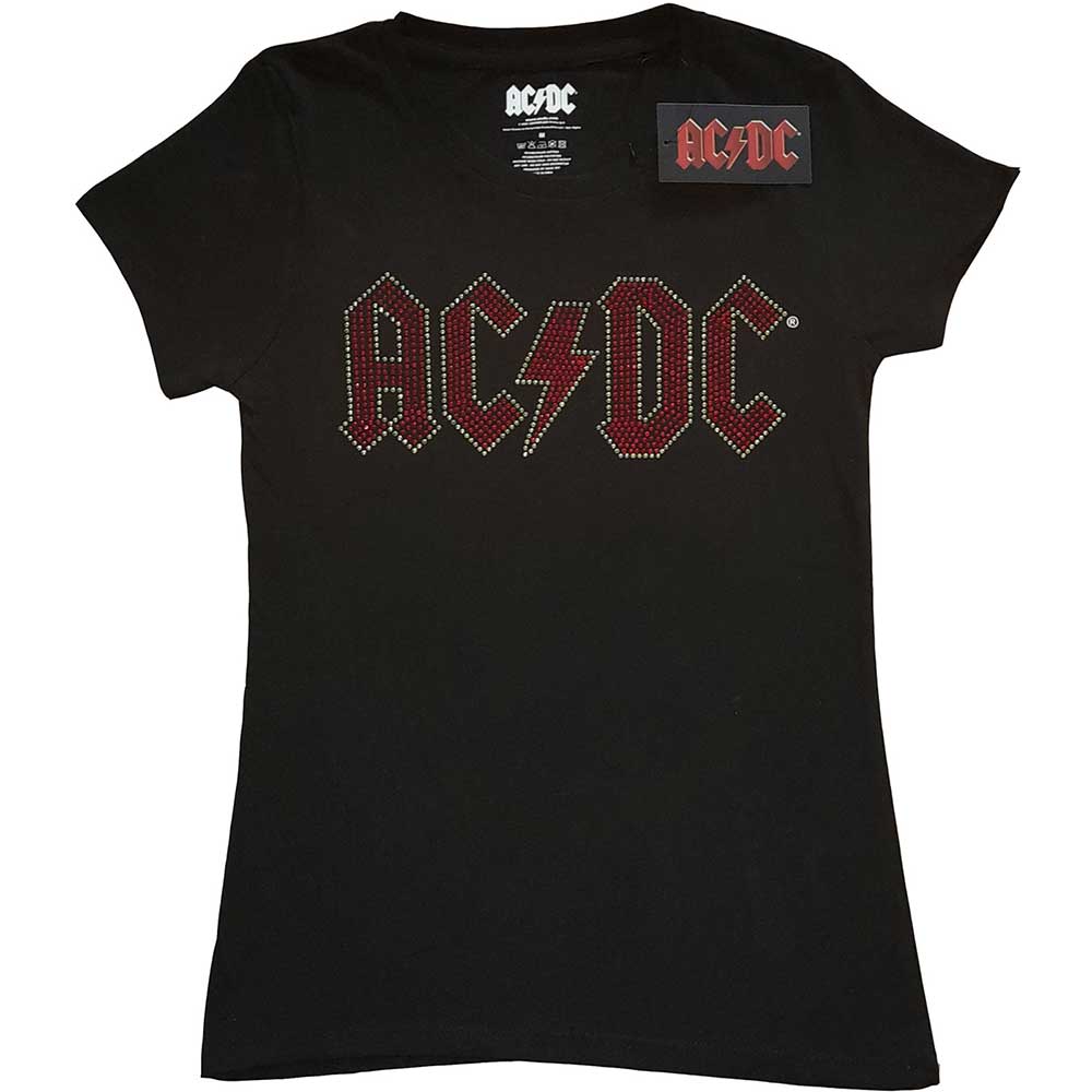 Full Colour Logo Ladies Embellished T-Shirt | AC/DC