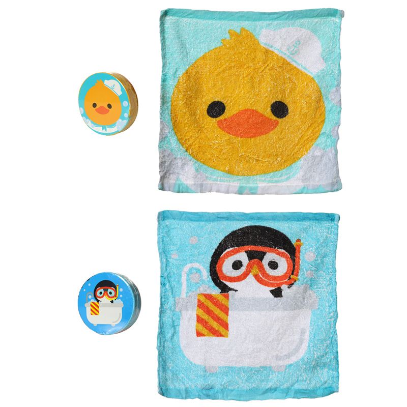 adoramals duck and penguin compressed travel towel