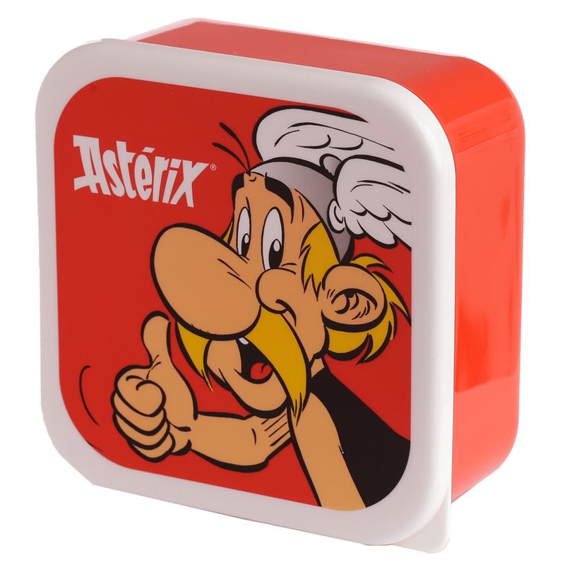 asterix - asterix, obelix & idefix (dogmatix) plastic lunch boxes (set of 3 )