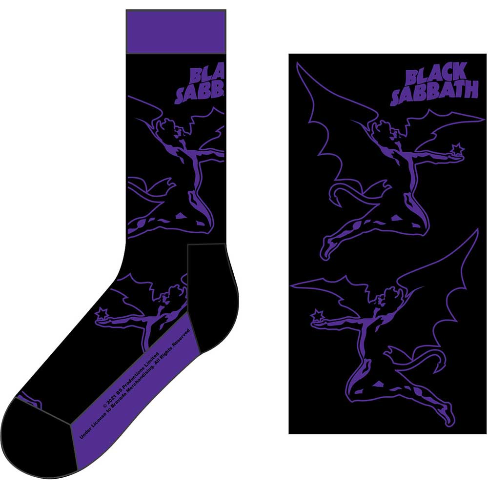 Logo & Demon Unisex Ankle Socks (UK Size 7 - 11) | Black Sabbath
