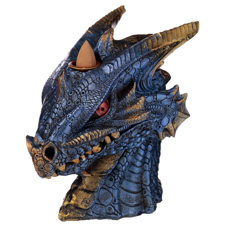 earth and water dragon backflow incense burner blue