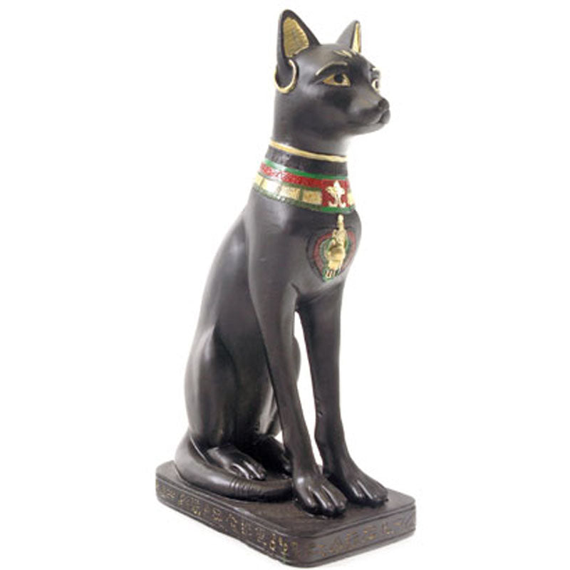 black bast cat egyptian figurine (set of 2)