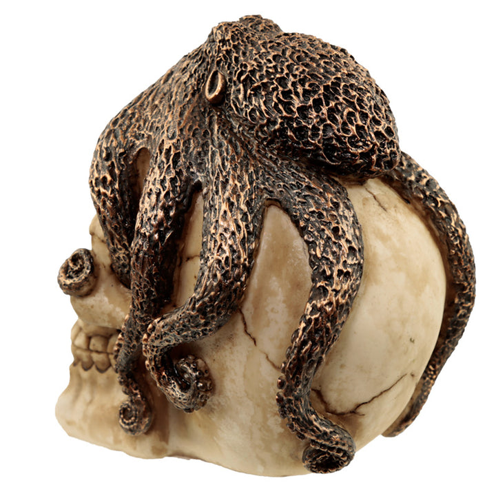 bronze octopus skull ornament