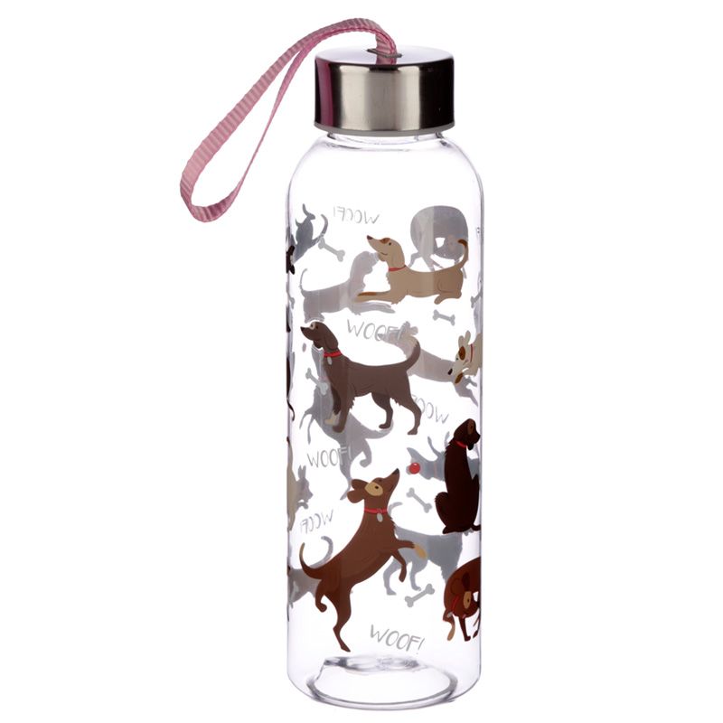 catch patch dog 500ml reusable plastic water bottle with metallic lid
