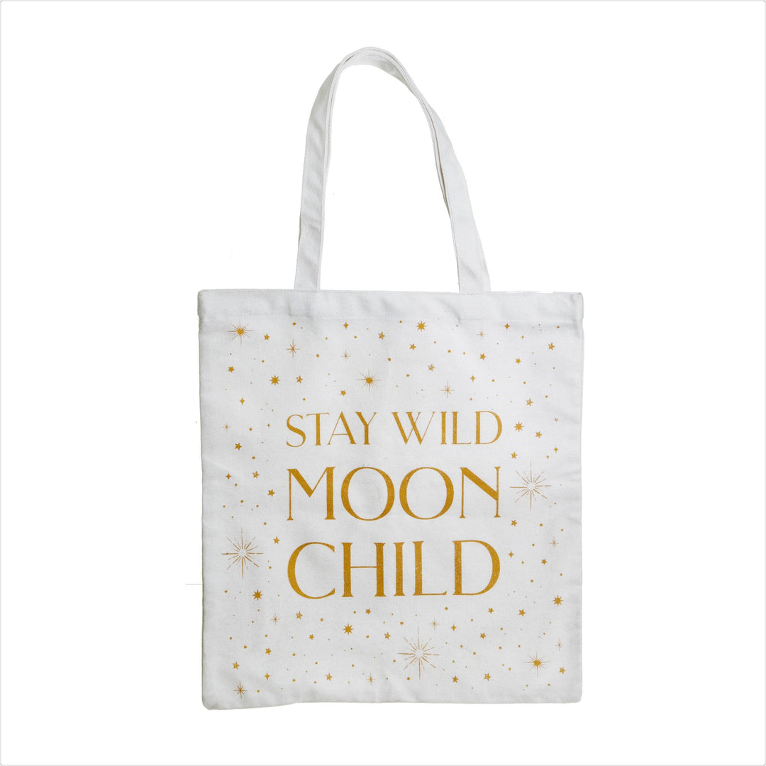 celestial moon child tote bag