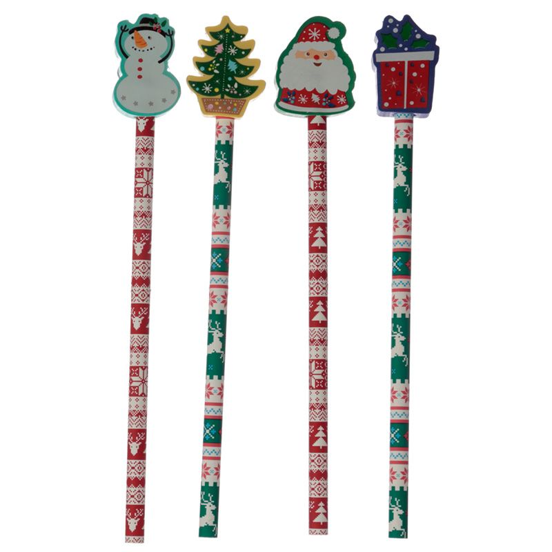 Christmas Pencil with Eraser Topper (Single)