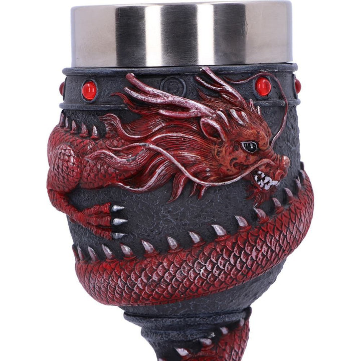dragon coil goblet - red