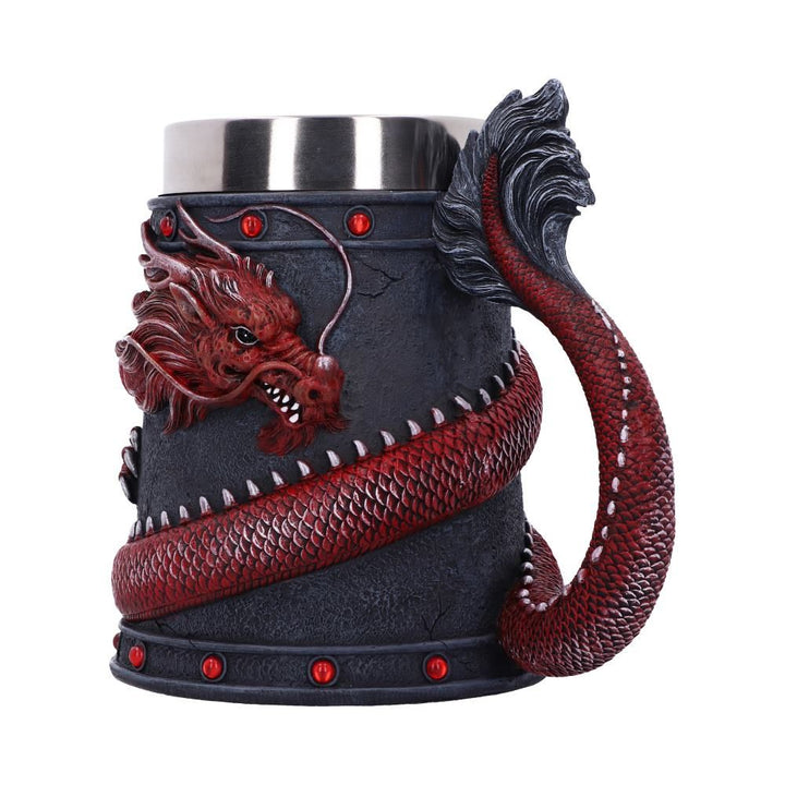 dragon coil tankard - red