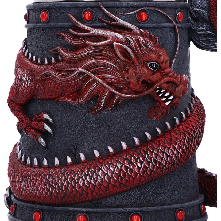 dragon coil tankard - red