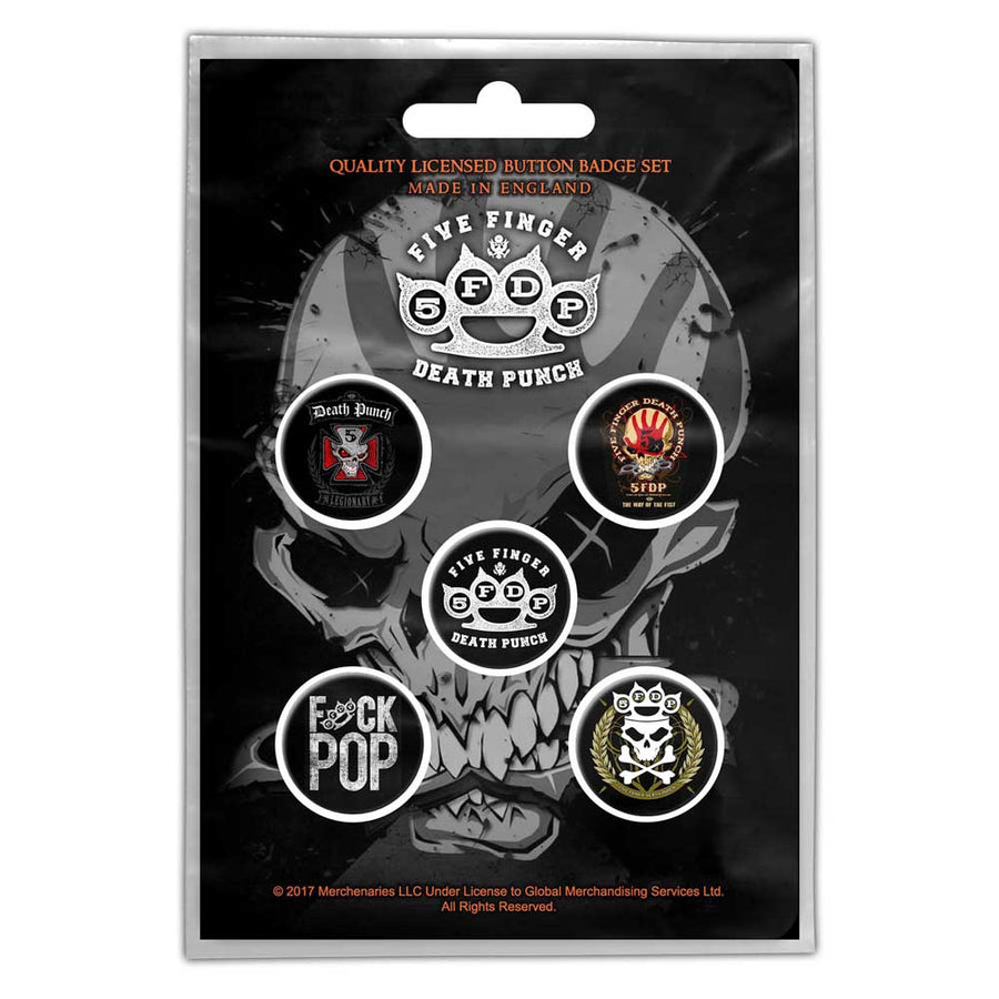 five finger death punch - button badge pack (logos)