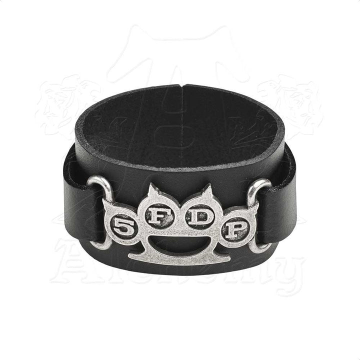 five finger death punch - leather wrist strap (knuckle duster)