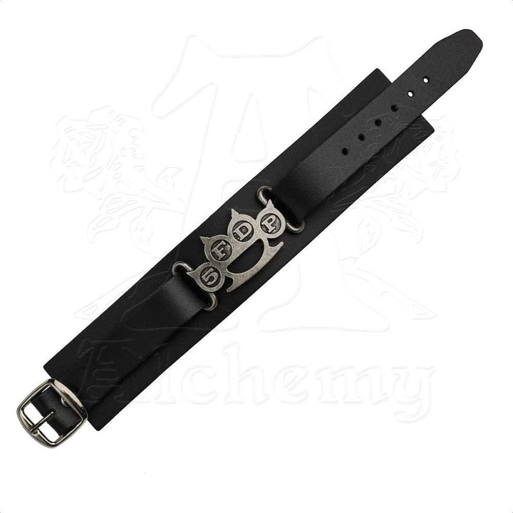 five finger death punch - leather wrist strap (knuckle duster)