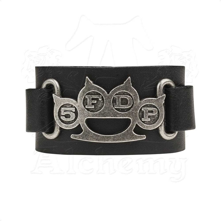 five finger death punch - leather wrist strap (knuckle duster)