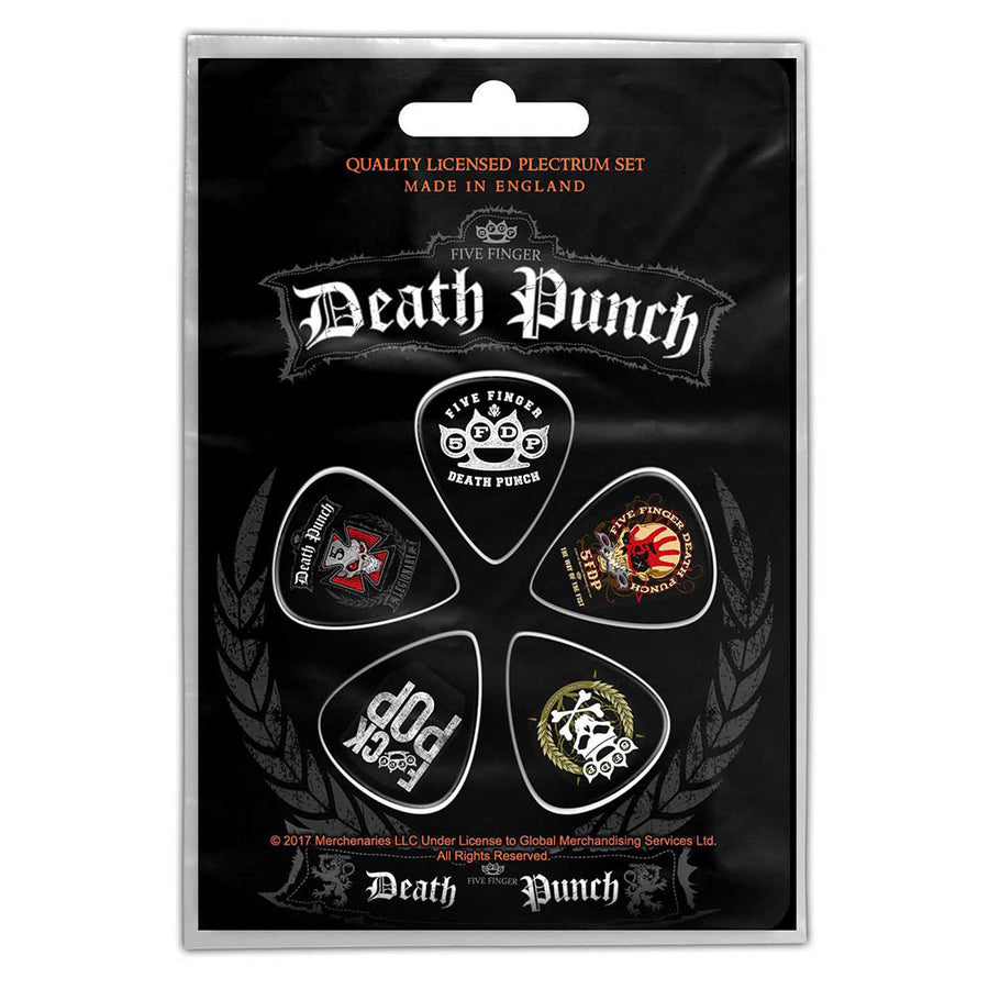 five finger death punch - plectrum pack (logos)