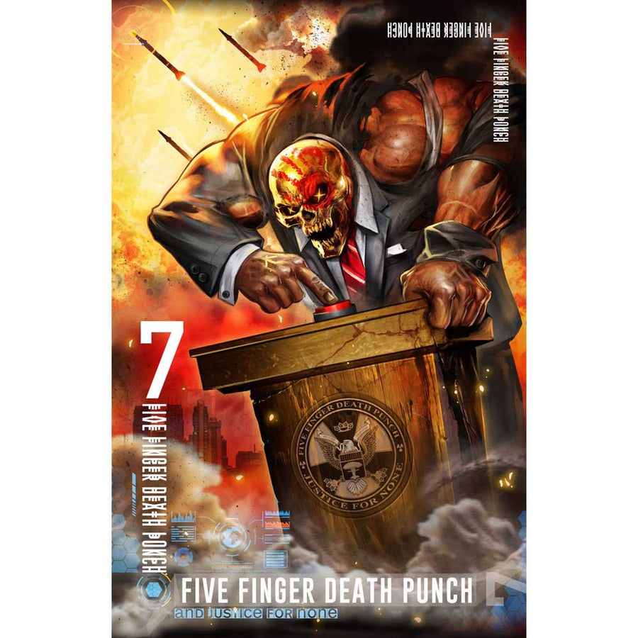 five finger death punch - textile poster (and justice for none)