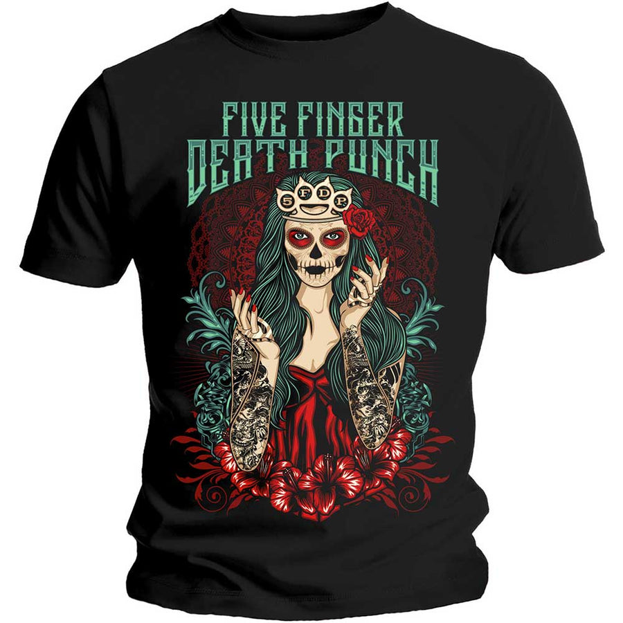 five finger death punch - unisex t-shirt (lady muerta)