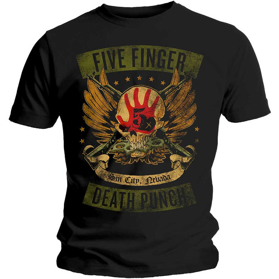five finger death punch - unisex t-shirt (locked & loaded)